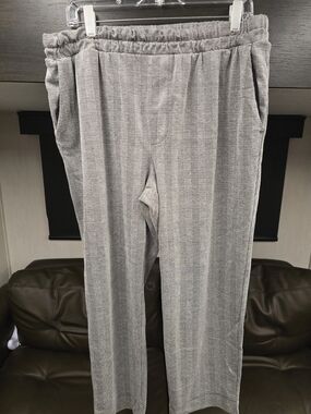a new day Gray Plaid Pull-On Dress Pants